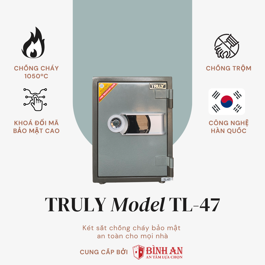  Két sắt TRULY TL-47 (65kg) An Toàn Bảo Mật Chống Cháy 