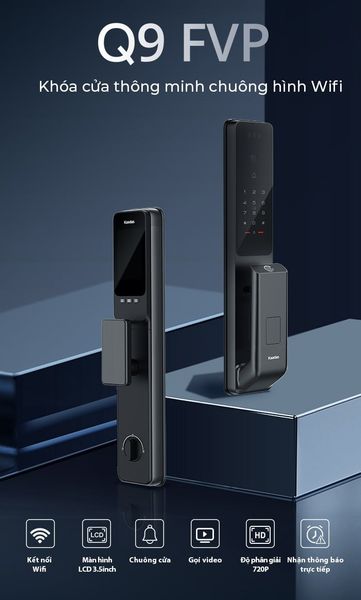 Khoá cửa Kaadas Q9 FVP điện tử thông minh vân tay 1 chạm