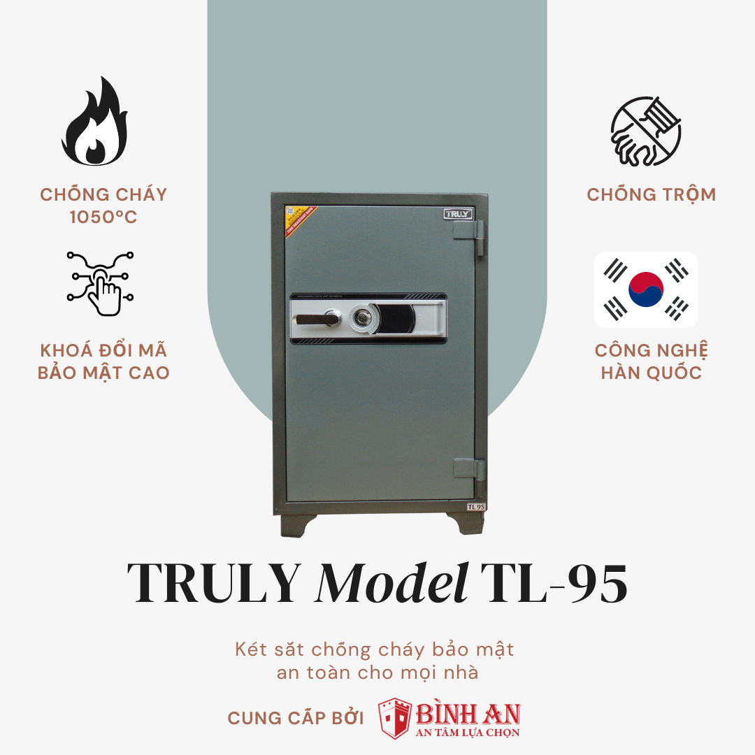 Két sắt TRULY TL-95 (215kg) An Toàn Bảo Mật Chống Cháy 