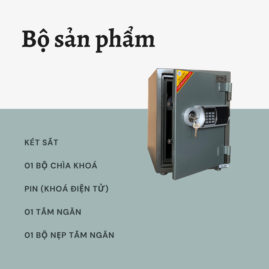  Két sắt TRULY TL-47 (65kg) An Toàn Bảo Mật Chống Cháy 