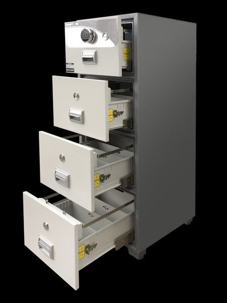  Két Hồ Sơ Chống Cháy SOLID SLH-400 Có 4 Hộc Kéo 