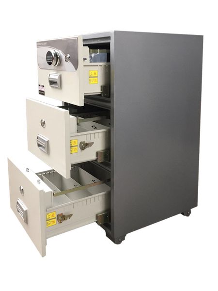  Két Hồ Sơ Chống Cháy SOLID SLH-300 Có 3 Hộc Kéo 