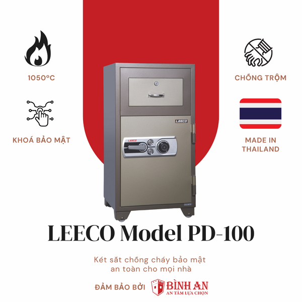  Két Sắt LEECO PD-100 (232kg) Két Tiền Thu Ngân Bán Hàng 