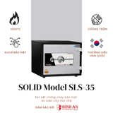  Két Sắt Solid SLS-35 (60kg) Khóa Điện Tử Chìa Từ Hàn Quốc 