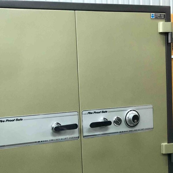 Két Sắt Hanmi 1m7 (810kg) Hai Cửa Chống Cháy Hàn Quốc 98% Like New