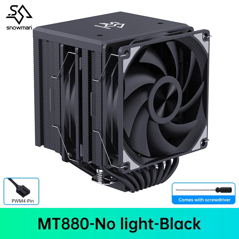 Tản  MT880 Air CPU Cooler 8 Heat Pipes 4 Pin PWM ARGB PC Cooling Fan Quiet Intel