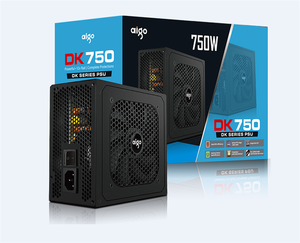  BỘ NGUỒN MÁY TÍNH AIGO MODEL DK750 750W, APFC, 85+ EFICIENCY 