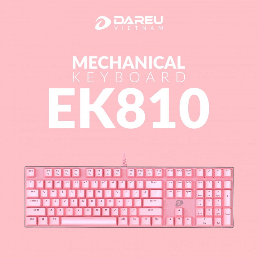 Bàn phím cơ DARE-U EK810 Queen- Led, Brown Swich