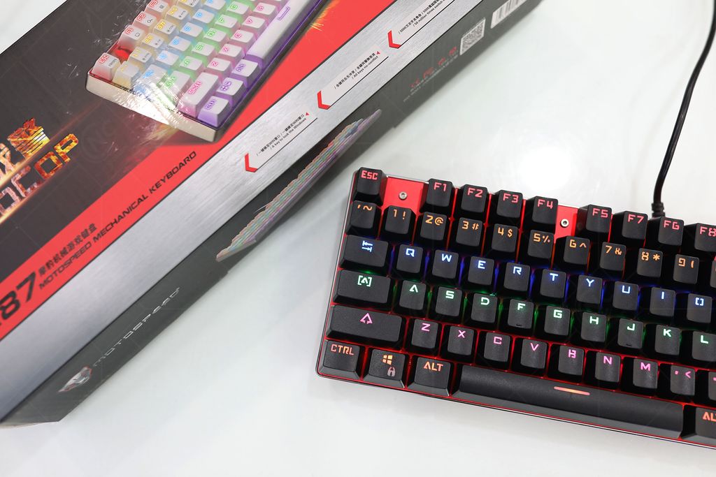 Bàn phím cơ Motospeed K87 Mechanical Rainbow LED (Màu Đen)