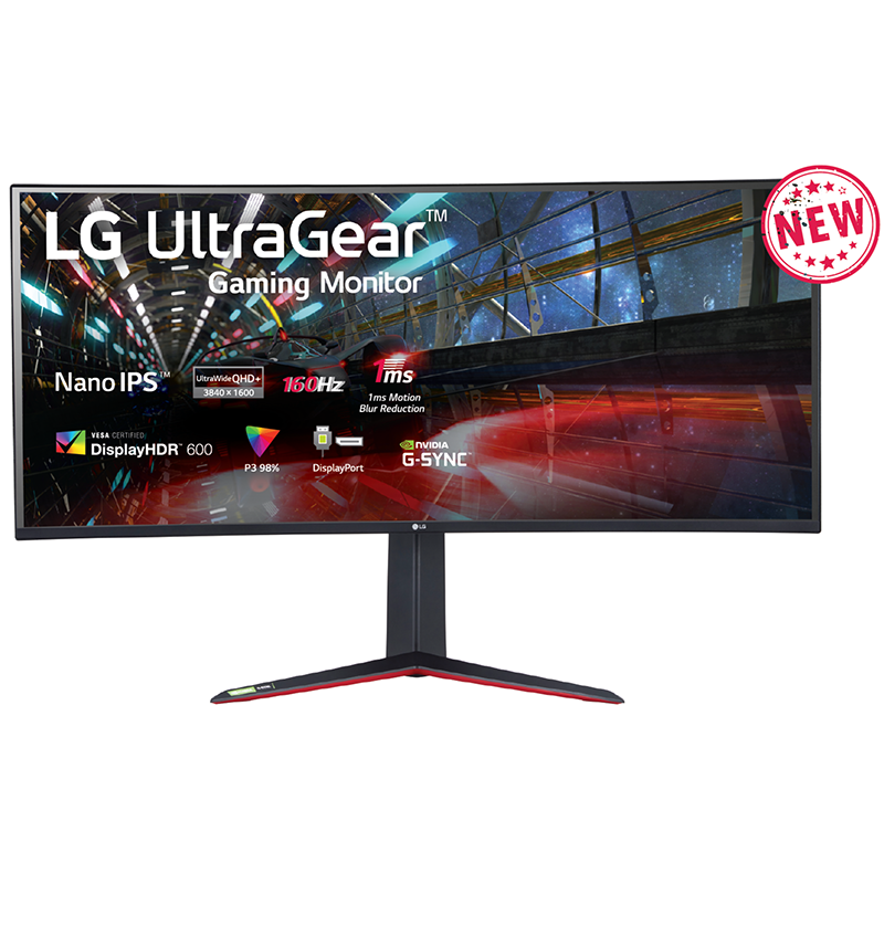 LG UltraGear 38GN950-B Curved Gaming Monitor – 38″, QHD, Nano IPS, 160Hz (OC), 1ms, HDR600, G-Sync
