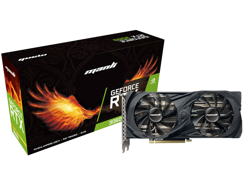 Card màn hình Manli GeForce RTX 3060 LHR 12GB GDDR6 Dual Fan