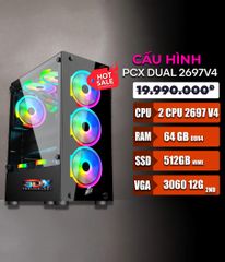 Bộ máy PCX Intel Xeon Dual 36 cores - 2697v4 - NVIDIA GeForce RTX 3060 12GB - x99 - 512GB SSD NVMe -64GB RAM - 750W- Windows 11 Gaming Workstaion Desktop PC