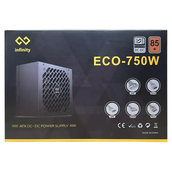  Nguồn Infinity Eco 750w – Dc To Dc – Hiệu Suất 85% – Active Pfc – Single Rail 