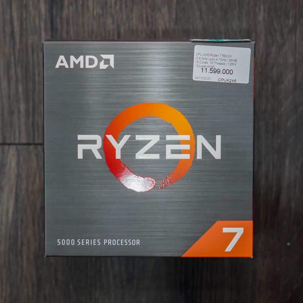 CPU AMD Ryzen 7 5800X / 3.8 GHz (4.7GHz Max Boost) / 36MB Cache / 8 cores, 16 threads / 105W / Socket AM4