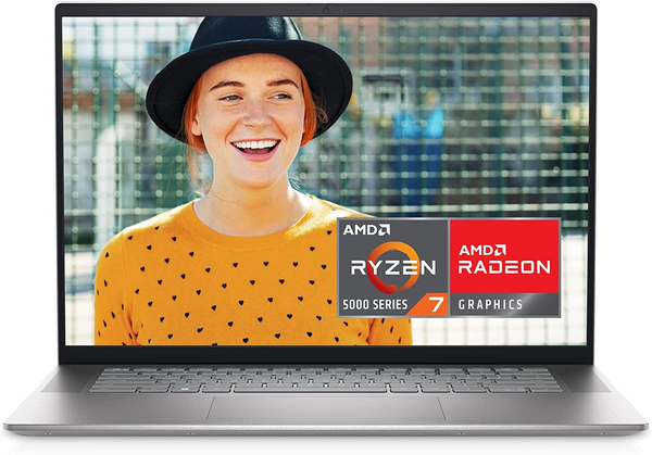  Dell Inspiron 16 5625 Small Thin & Light Portable Laptop - 16 inch FHD+ (1920 x 1200) Display, AMD Ryzen 7 5825U, 16GB DDR4 RAM, 512GB SSD, Radeon Graphics, Bluetooth, Windows 11 Pro - Silver 