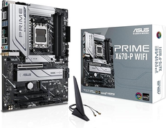 Mainboard ASUS Prime X670-P WiFi AMD X670 AM5 Ryzen™ Desktop 9000 8000 & 7000 ATX Motherboard with Three M.2 Slots, DDR5, USB 3.2 Gen 2x2 Type-C®, USB4® Support, WiFi 6 and 2.5Gb Ethernet