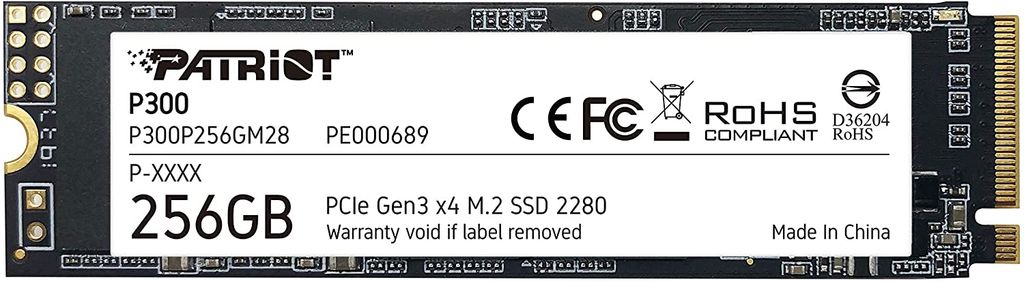 SSD 256G Patriot P300 M.2 NVMe PCIe Gen3x4