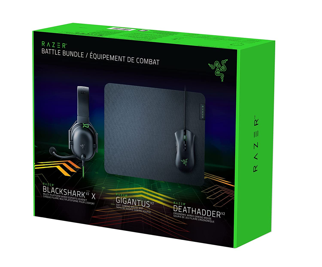 Combo Gear Razer Battle Bundle - DeathAdder V2 -BlackShark V2 X- Gigantus V2 M - Black