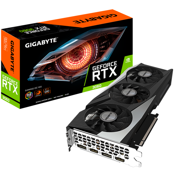  VGA Gigabyte RTX 3060 12G GDDR6 Gaming OC V2 (GV-N3060GAMING OC-12GD) (rev. 2.0) 