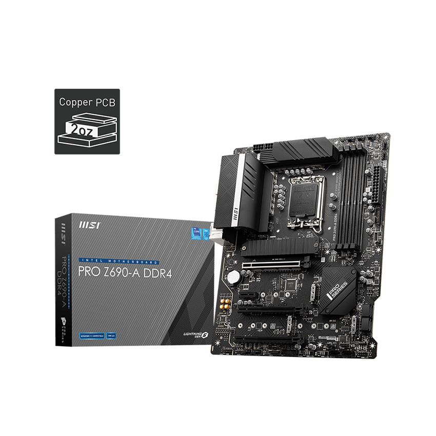 Mainboard MSI PRO Z690 A (Intel Z690, Socket 1700, ATX, 4 khe RAM DDR4) 