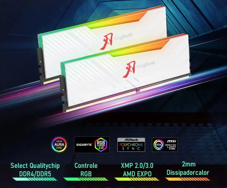 RAM DDR5 KINGBANK 64GB (2*32GB) 6400MHz TẢN NHIỆT CÓ LED RGB