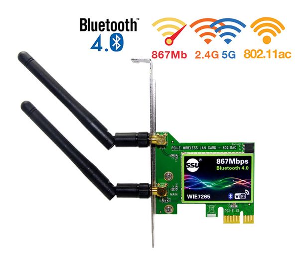  Card mạng Intel Wifi+Bluetooth giao tiếp PCIE AC 1Gbps 