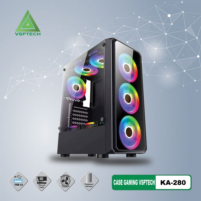 Case gaming  KA-280 Helios 3 Fan RGB