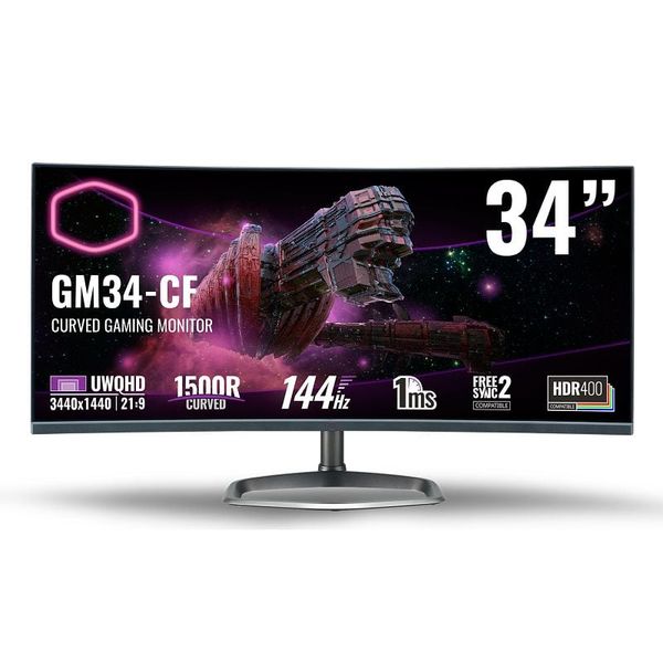  Màn hình cong Cooler Master GM34-CW 34″ VA 144Hz UWQHD 1ms MPRT 