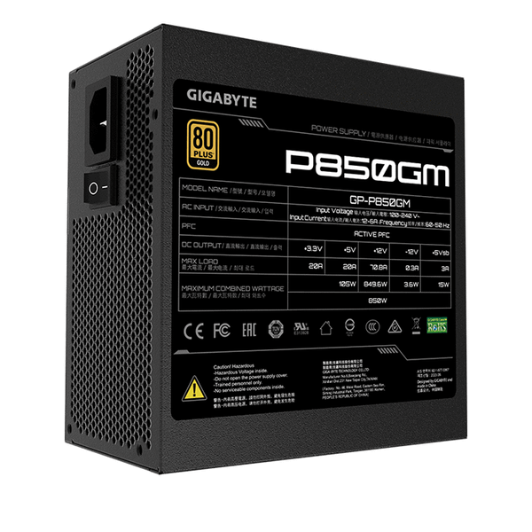  Nguồn máy tính GIGABYTE GP P850GM 850W 80 plus Gold Full Modular 