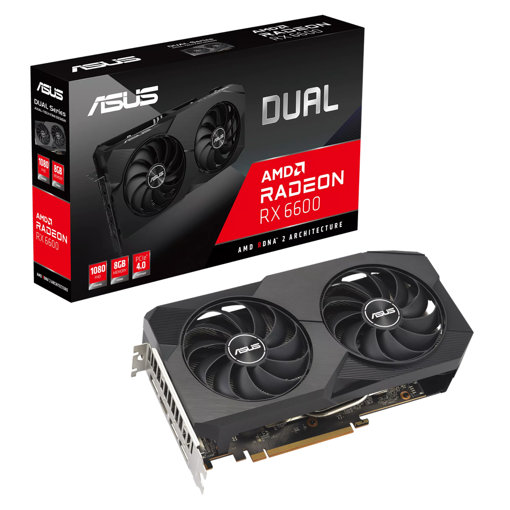 Card màn hình VGA ASUS Dual Radeon RX 6600 V2 8GB GDDR6 (DUAL-RX6600-8G-V2)