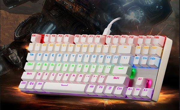  Bàn phím Motospeed K87 Mechanical Rainbow LED  (Màu trắng) 