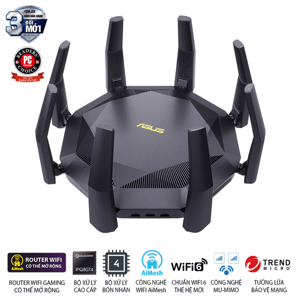  Bộ định tuyến WiFi 6 Asus RT-AX89X AX6000 Có 2 Cổng 10Gbps 