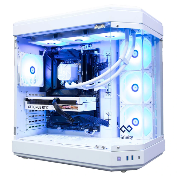  Case Infinity AQUA Premium Trắng EATX (Tặng 6 fan ARGB) 