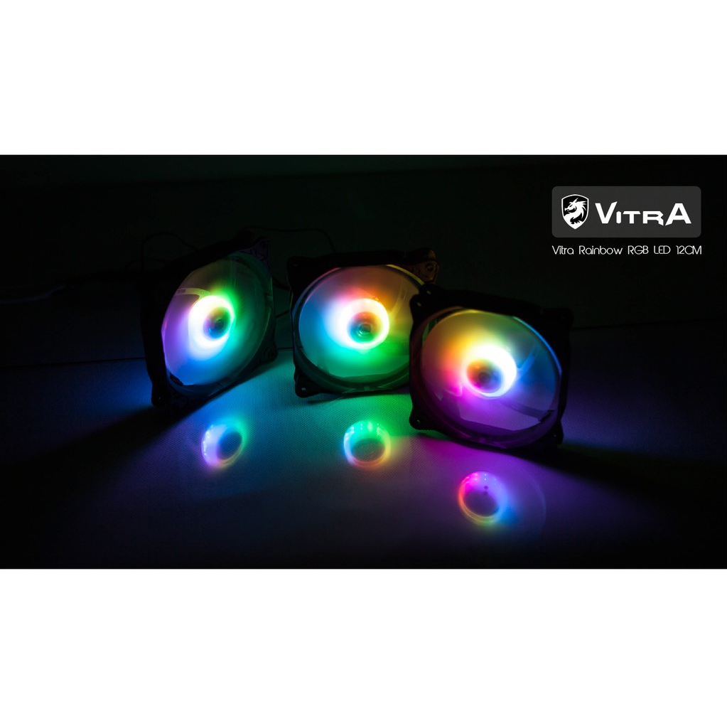 Bộ Fan Vitra Rainbow RGB Led 12Cm