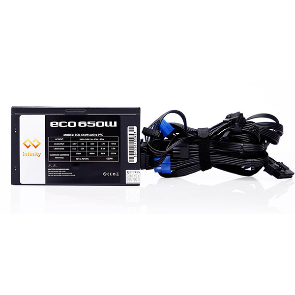 Nguồn Máy Tính Infinity ECO 650W v3 (80 Plus/Active PFC/Single Rail)