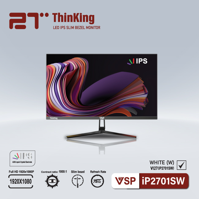 Màn hình LCD 27 inch VSP IP2702S FHD IPS 75Hz Gaming Chính Hãng