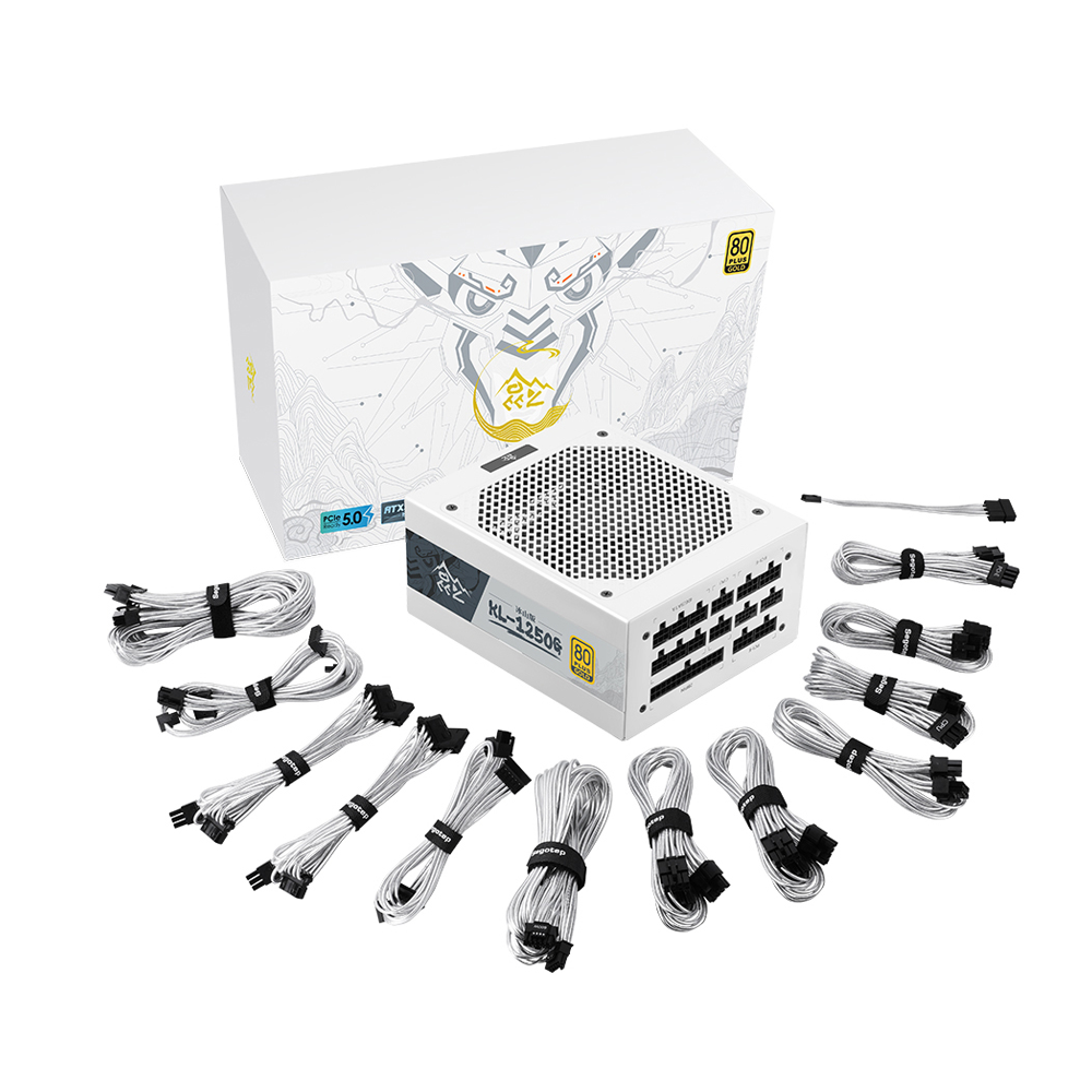 Nguồn Segotep KL1250G 80 PLUS GOLD PCIE 5.0 ATX 3.0 JP CAPACITOR WHITE