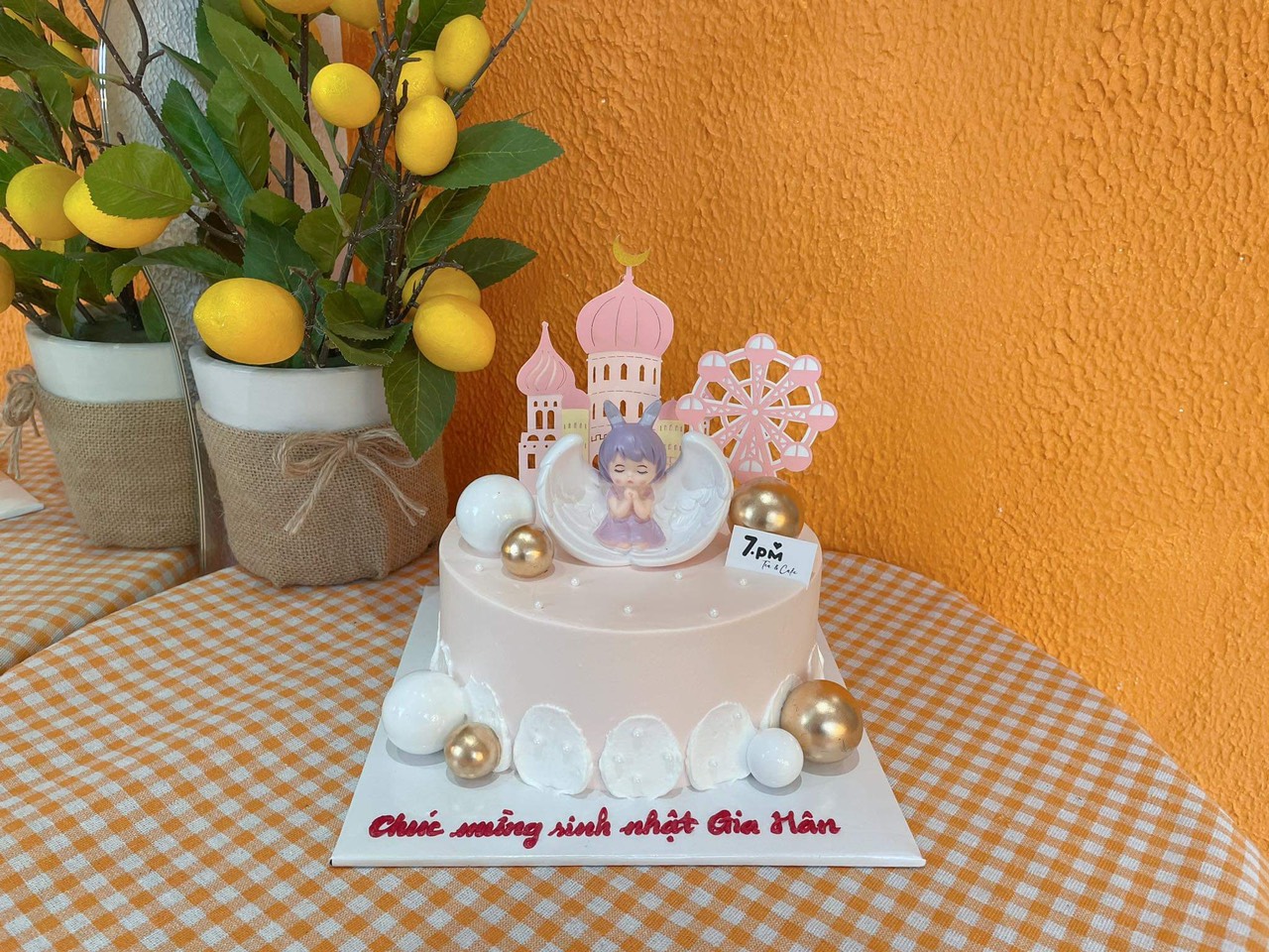 Bánh sinh nhật trang trí phụ kiện thiên thần  Phobanh
