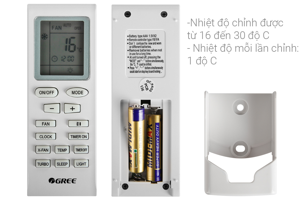 Máy điều hòa 2 chiều Gree Inverter 1.5 HP GWH12WA-K3D9B7I