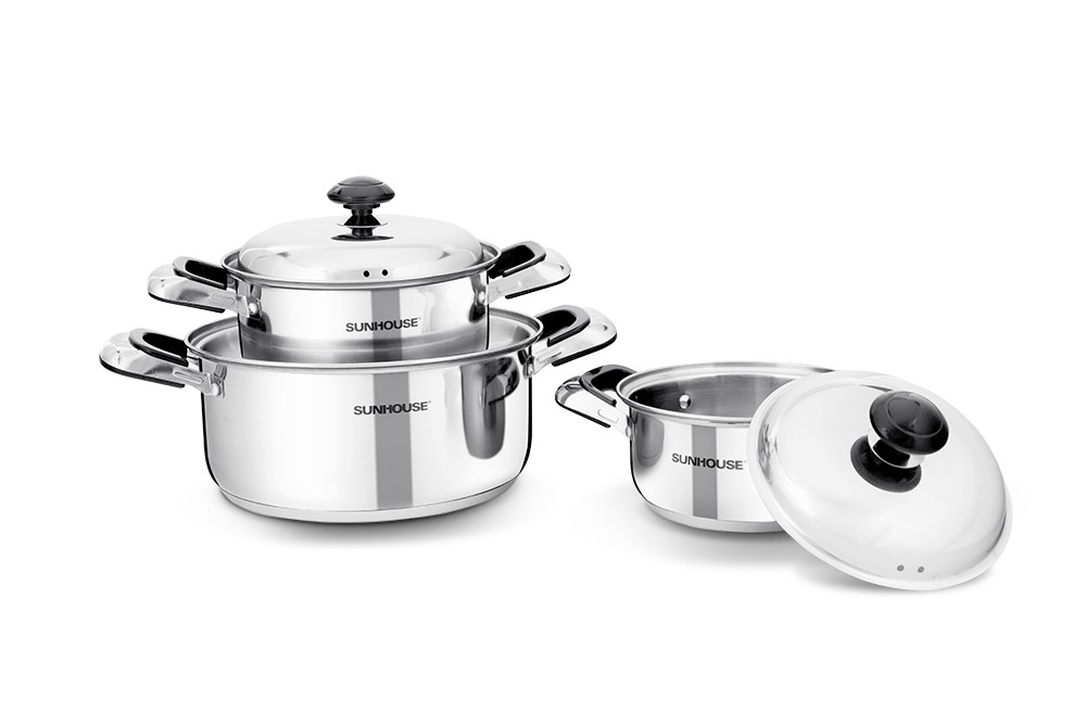 Bộ nồi inox 3 đáy SUNHOUSE SH333