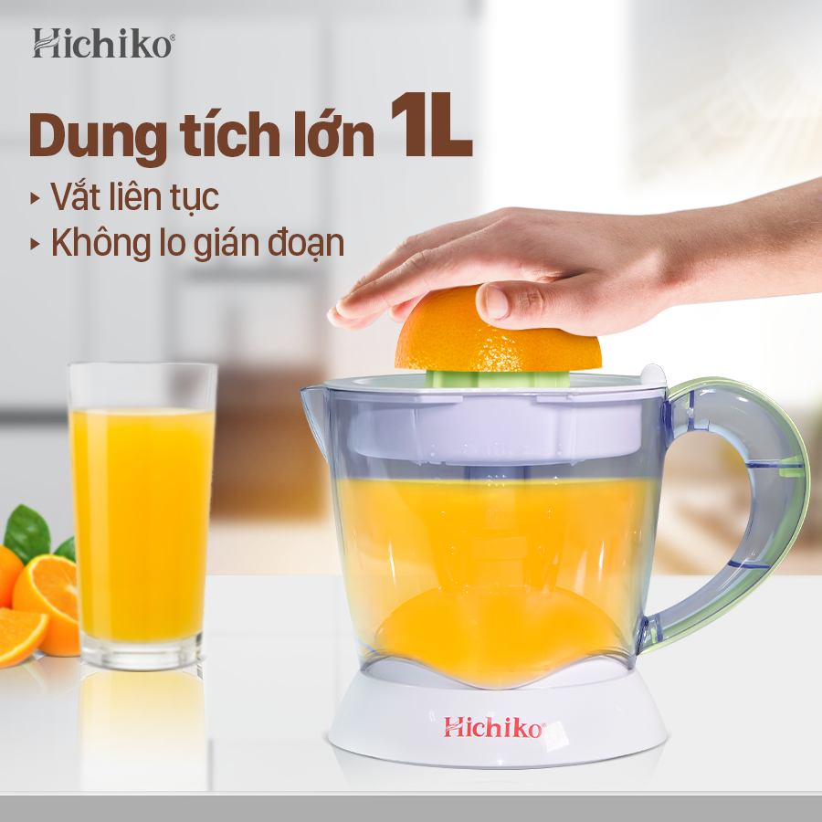 Máy vắt cam 2 lưới lọc, 2 múi vắt Hichiko HC-3403G