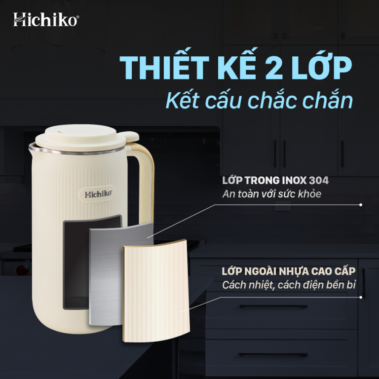 Máy làm sữa hạt 600ml 6in1 Hichiko HC-3503