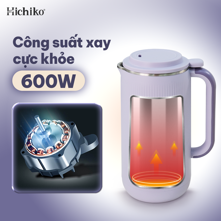 Máy làm sữa hạt 600ml 6in1 Hichiko HC-3503