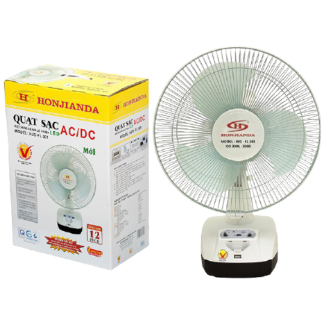 Quạt tích điện Honjianda HJD-FL 301 loại 1 bình ắc quy