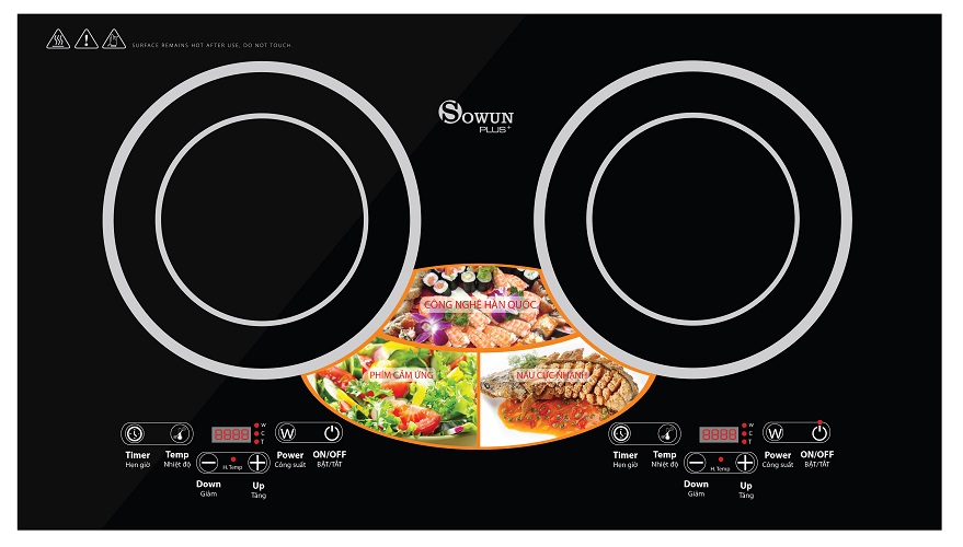 BẾP TỪ ĐÔI 2000W SOWUN 1223