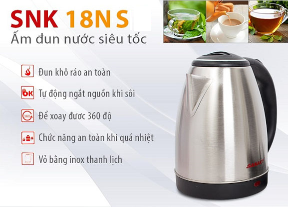 ẤM SIÊU TỐC  INOX 1,8 LÍT