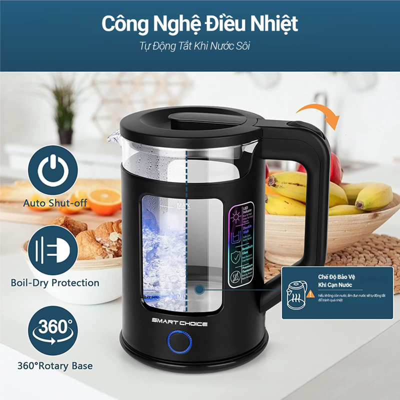 Ấm siêu tốc Smartchoice 1.7L SCG – K001