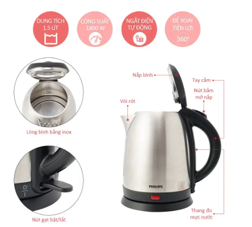 Ấm siêu tốc 1.5L Philips HD9306