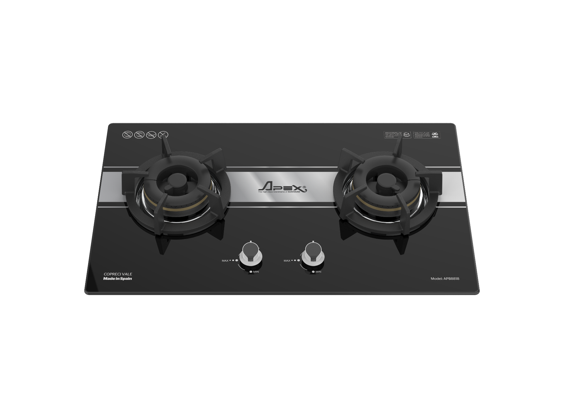 BẾP GAS ÂM KÍNH APEX APB8818