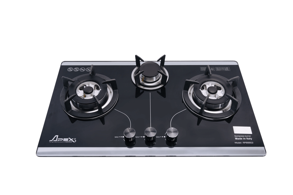 Bếp gas âm kính SOMIPress cao cấp Apex 3 lò APB8802
